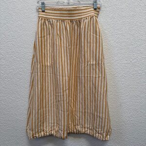 Madewell A-Line Striped Yellow and Cream Skirt
